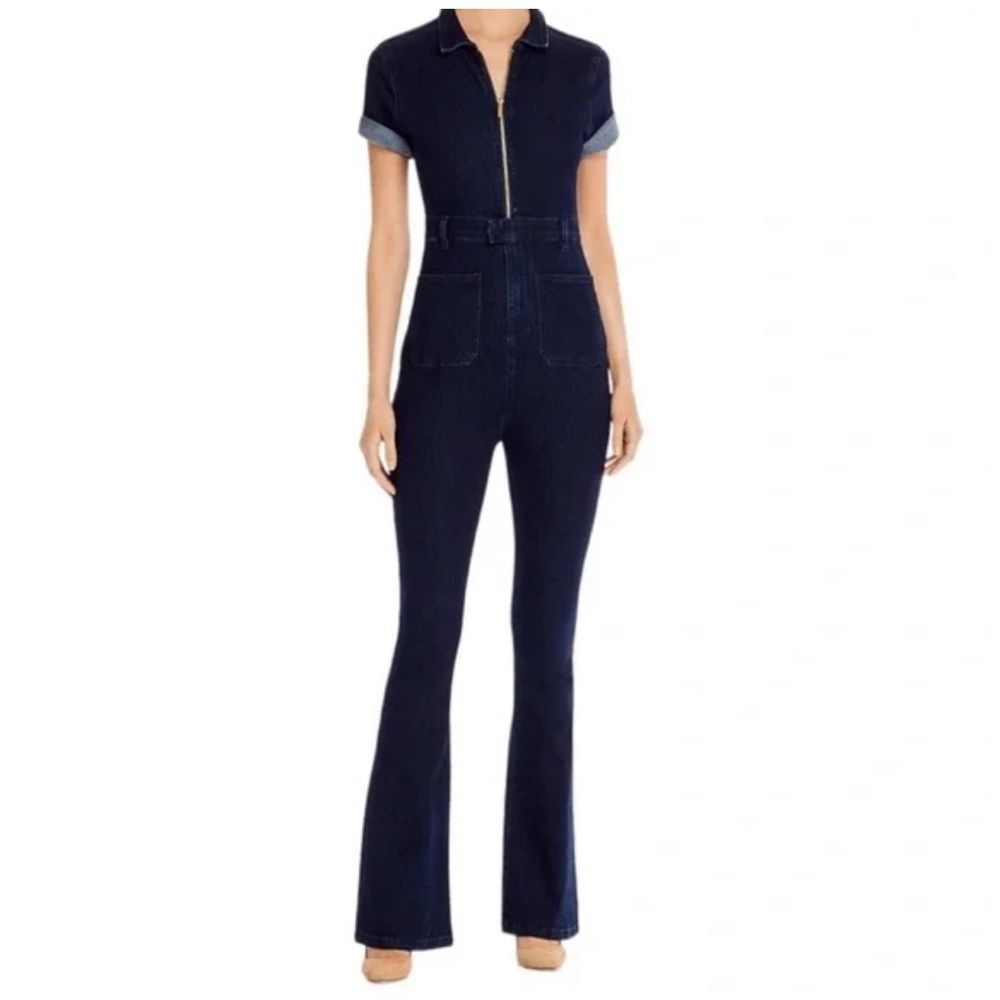 WeWoreWhat Dark Wash Denim Jumpsuit